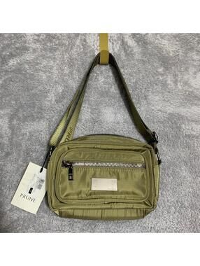 PRÜNE Argentina Nylon Crossbody Bag Olive Green - Lightweight Purse - NWT SS25
